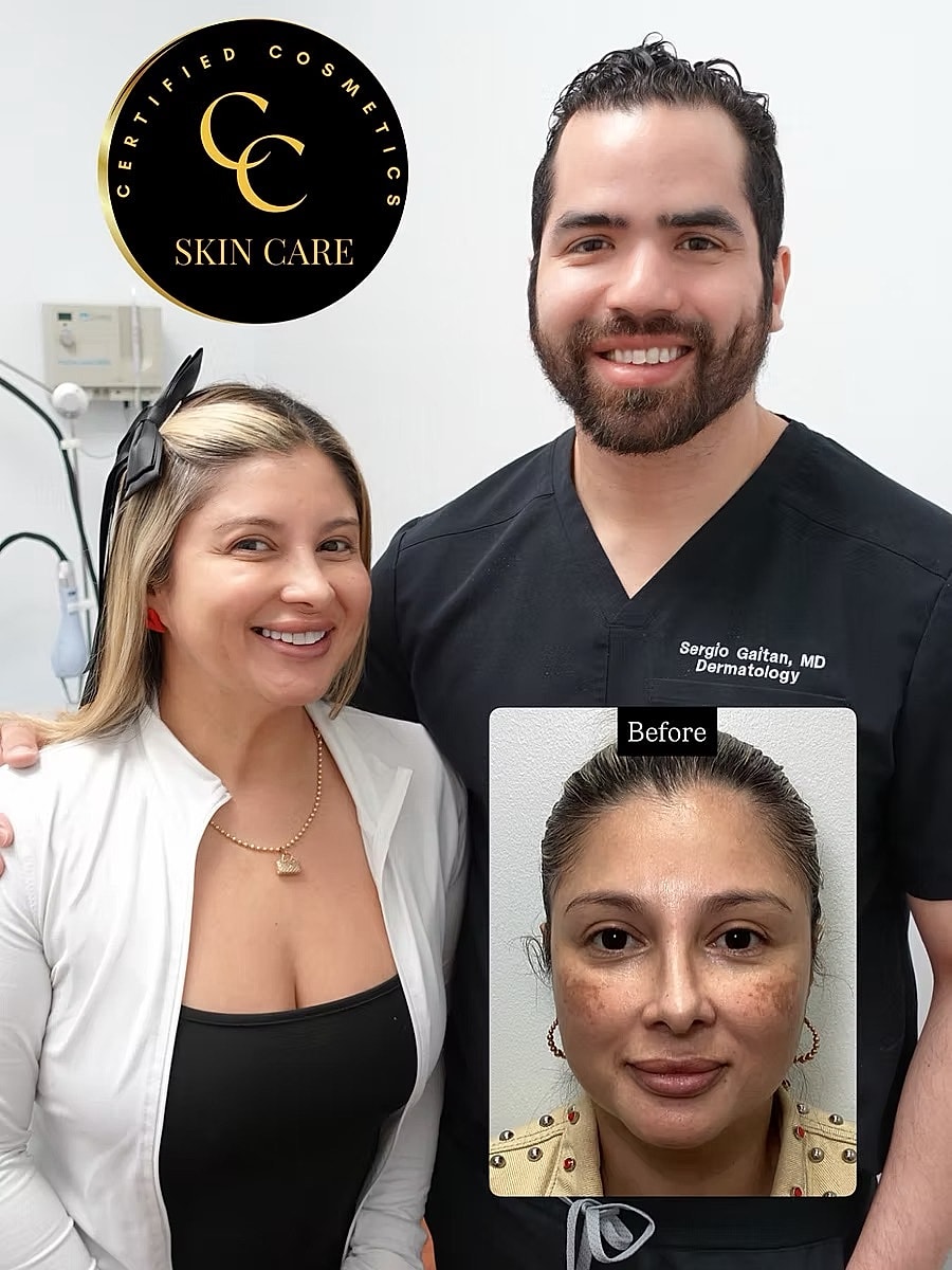 Patients before and after skincare consultation.